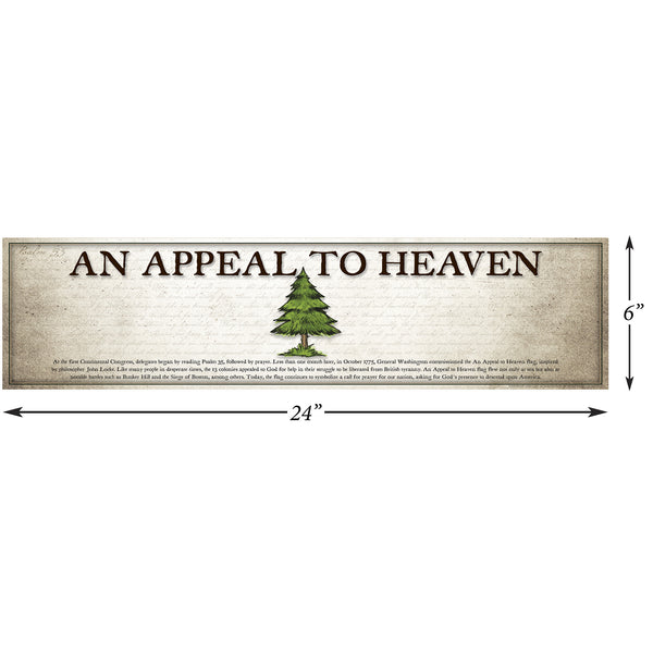 An Appeal to Heaven Flag - Framed 1", printed with a matte finish, 6" x 24"