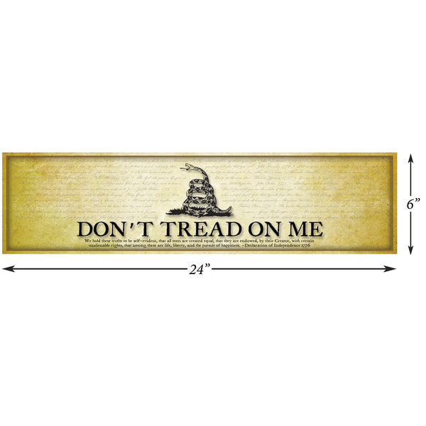 Don't Tread on Me - Framed 2" Black Double Matted, Grooved Molding 6" x 24"
