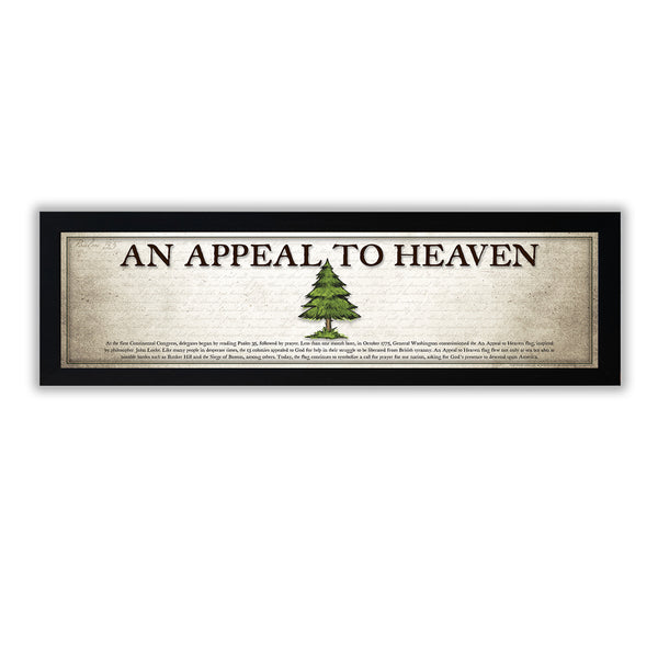 An Appeal to Heaven Flag - Framed 1", printed with a matte finish, 6" x 24"