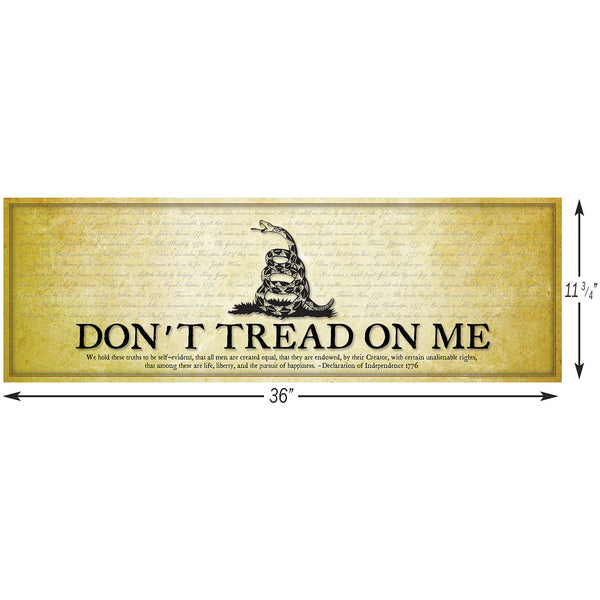 Don't Tread on Me - Framed 2” Black Double Matted, Flat Molding 11 ¾" x 36"