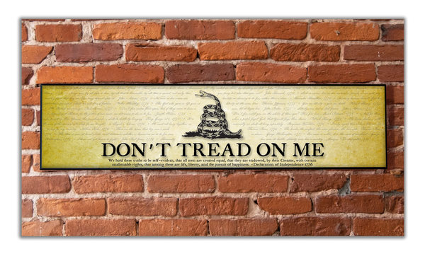 Don't Tread on Me - Plaque - Beveled Edge with a pebble textured finish 6" x 24"