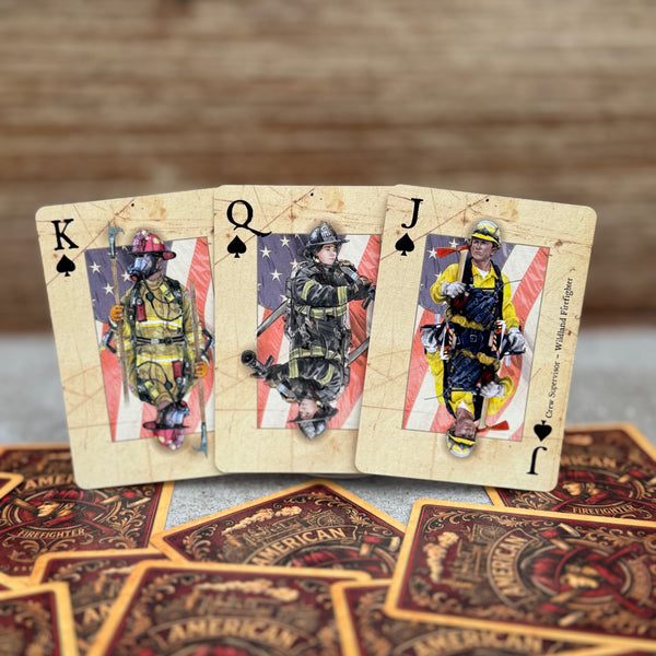 “American Firefighter” – Premium Casino-Grade Patriotic Playing Cards | Standard Size