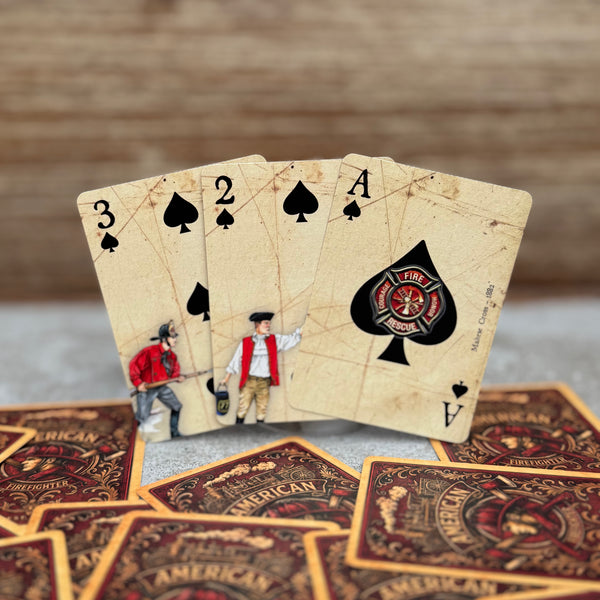 “American Firefighter” – Premium Casino-Grade Patriotic Playing Cards | Standard Size