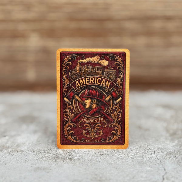 “American Firefighter” – Premium Casino-Grade Patriotic Playing Cards | Standard Size