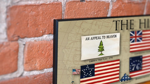 The History of Old Glory - Plaque - Beveled Edge with a pebble textured finish 6" x 24"