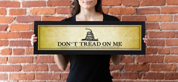 Don't Tread on Me - Framed 1", printed with a matte finish, 6" x 24"