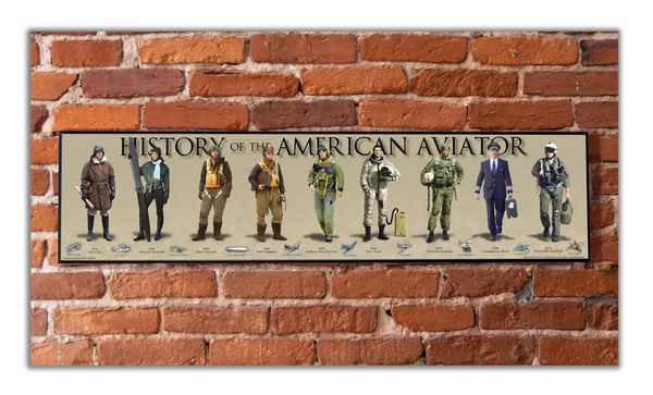 History of the American Aviator - Plaque - Beveled Edge with a pebble textured finish 6" x 24"