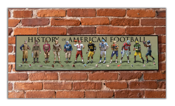 History of American Football - Plaque - Beveled Edge with a pebble textured finish 6" x 24"