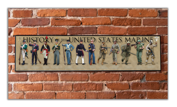 History of the United States Marine - Plaque - Beveled Edge with a pebble textured finish 6" x 24"