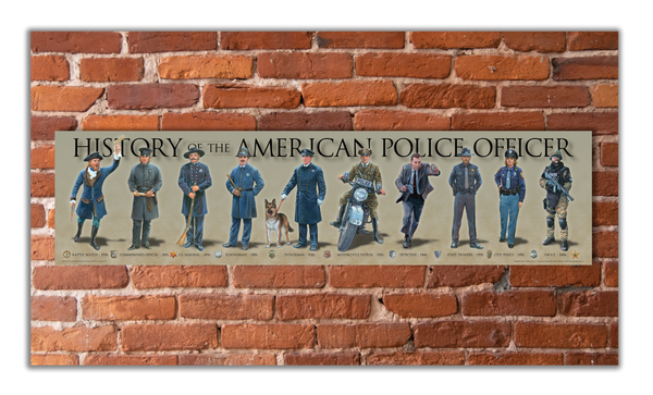 History of the American Police Officer - Unframed 6" x 24"