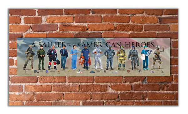 A Salute to our American Heroes - Unframed 6" x 24"