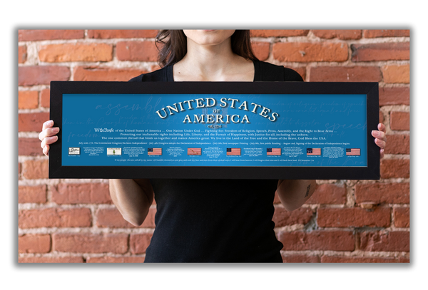 USA 1776 - Framed 1", printed with a matte finish, 6" x 24"