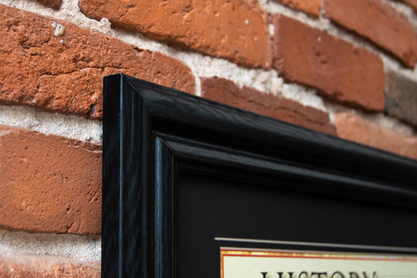 Join or Die - Framed 2" Black Double Matted, Grooved Molding 6" x 24"