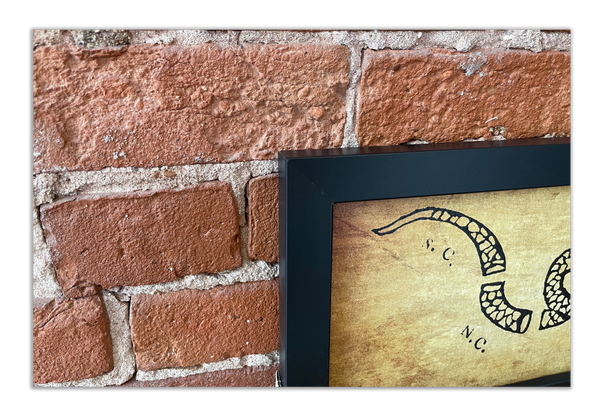 Join or Die - Framed 1", printed with a matte finish, 6" x 24"