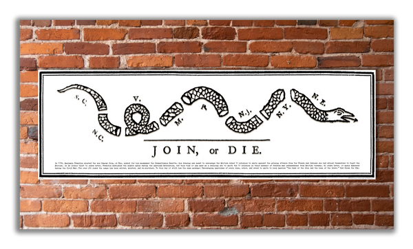 Join or Die - Unframed 11 ¾ x 36"
