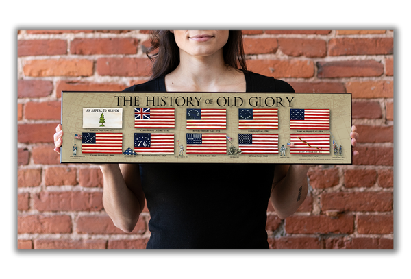 Old Glory - Plaque - Beveled Edge with a pebble textured finish 6x24”