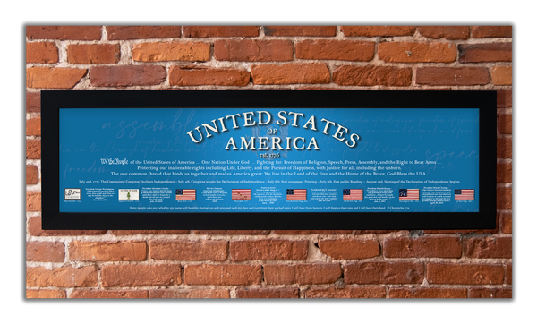USA 1776 - Framed 1", printed with a matte finish, 6" x 24"