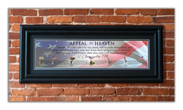 Appeal to Heaven - Framed 2" Black Double Matted, Grooved Molding 6" x 24"