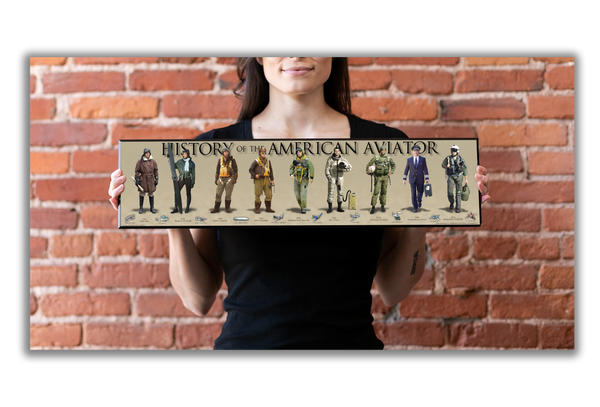 History of the American Aviator - Plaque - Beveled Edge with a pebble textured finish 6" x 24"