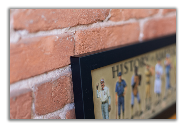 History of American Baseball - Framed 1", printed with a matte finish, 6" x 24"