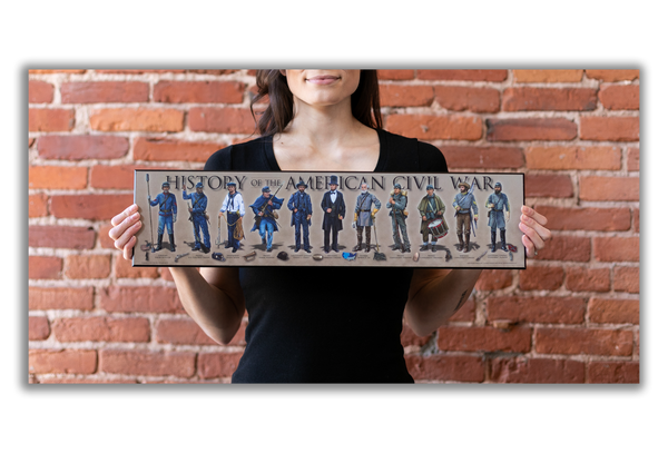 History of the American Civil War - Plaque - Beveled Edge with a pebble textured finish 6" x 24"