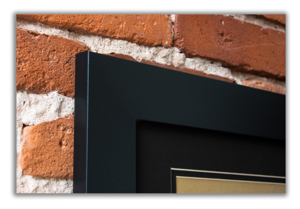 History of the American Firefighter - Framed 2" Black Double Matted, Flat Molding 6" x 24"