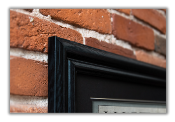 Join or Die - Framed 2” Black Double Matted, Grooved Molding 11 ¾" x 36"