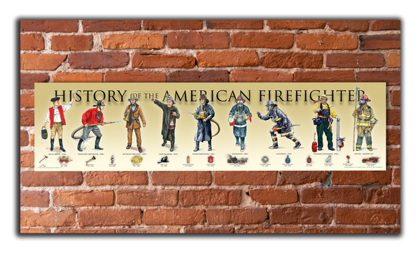 History of the American Firefighter - Unframed 6" x 24"