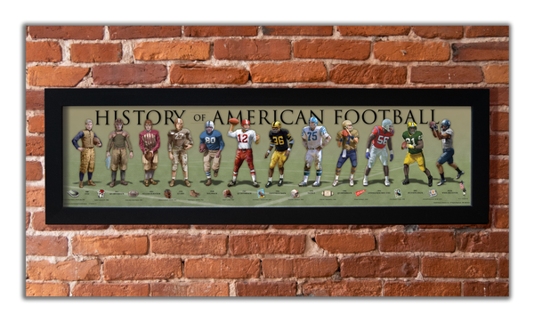 History of American Football - Framed 1", printed with a matte finish, 6" x 24"