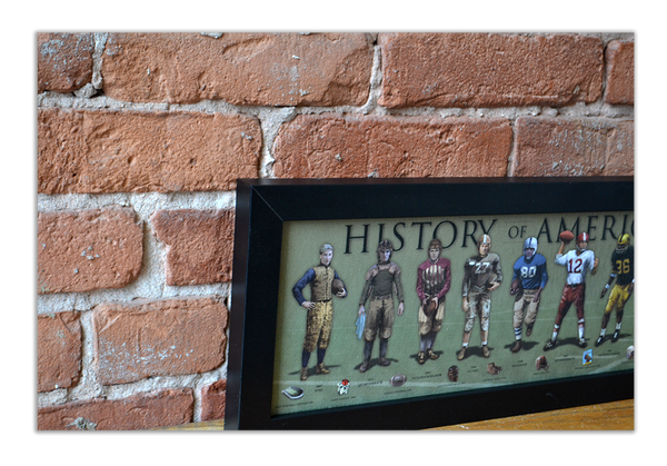 History of American Football - Framed 1", printed with a matte finish, 6" x 24"