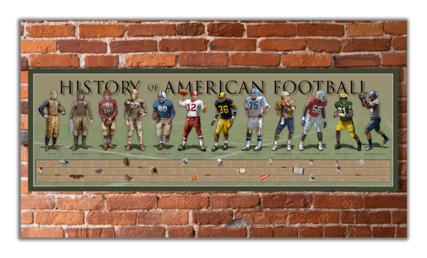 History of American Football - Unframed 11 ¾" x 36"