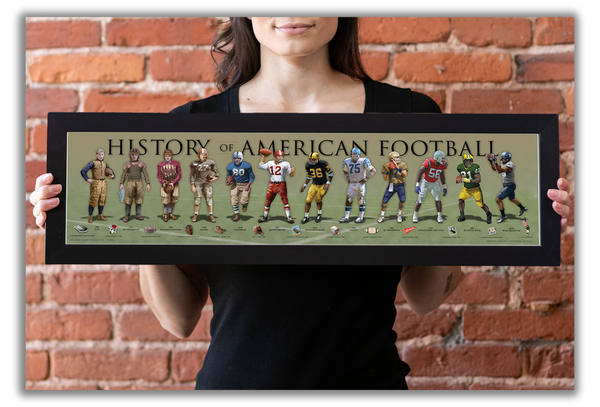 Football - Framed 1”, printed with a matte finish, 6" x 24”