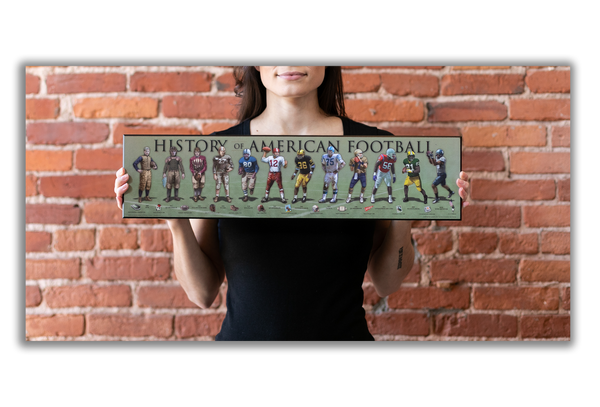 History of American Football - Plaque - Beveled Edge with a pebble textured finish 6" x 24"