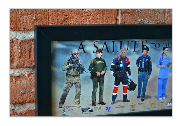 A Salute to our American Heroes - Framed 1", printed with a matte finish, 6" x 24"