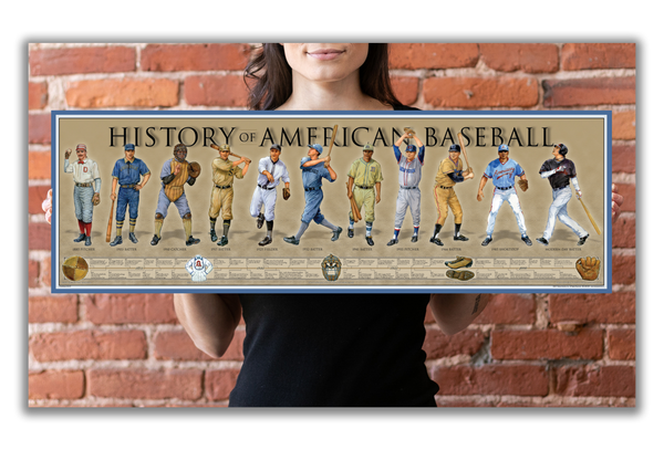 History of American Baseball - Unframed 11 ¾" x 36"