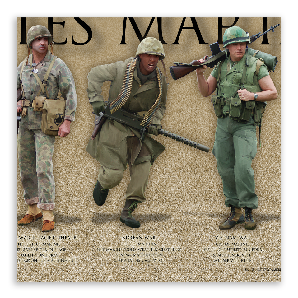 Military ~ U. S. MARINE CORPS Military 6x7 handpainted 18 mesh