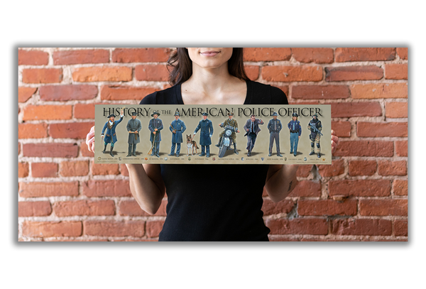 History of the American Police Officer - Unframed 6" x 24"