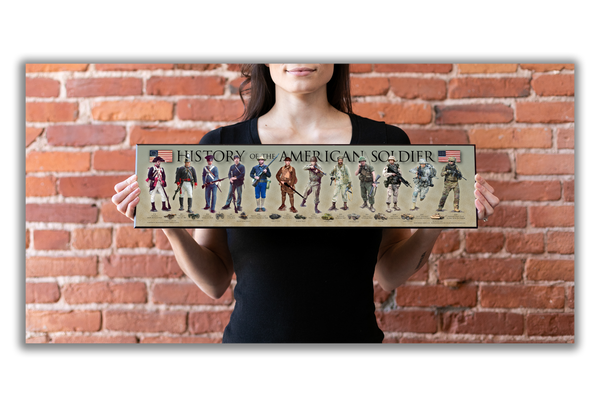 History of the American Soldier - Plaque - Beveled Edge with a pebble textured finish 6" x 24"
