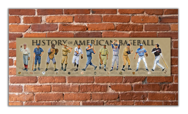 History of American Baseball - Unframed 6" x 24"