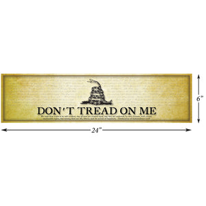 Don't Tread on Me - Framed 2" Black Double Matted, Grooved Molding 6" x 24"