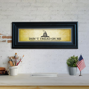 Don't Tread on Me - Framed 2" Black Double Matted, Grooved Molding 6" x 24"