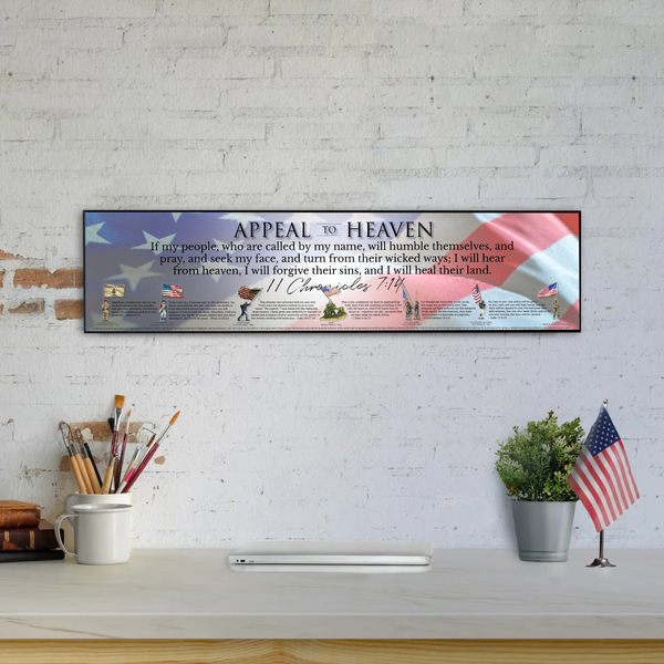 Appeal to Heaven - Plaque - Beveled Edge with a pebble textured finish 6"x 24”