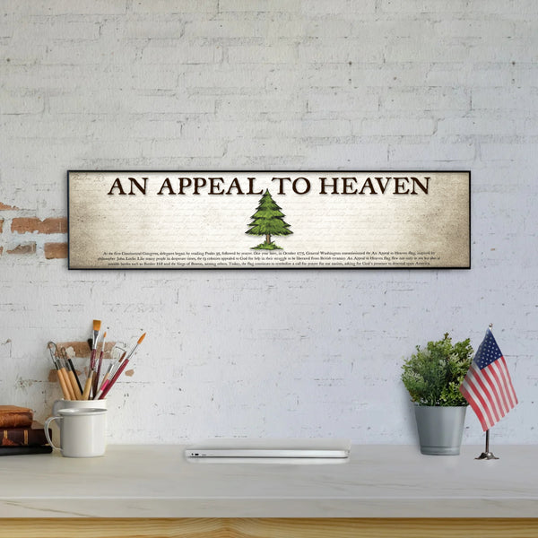 An Appeal To Heaven Flag - Plaque - Beveled Edge with a pebble textured finish 6" x 24"