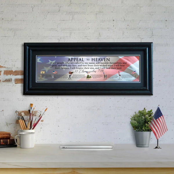 Appeal to Heaven - Framed 2” Black Double Matted, Grooved Molding 6"x24”
