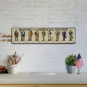 History of the American Aviator - Plaque - Beveled Edge with a pebble textured finish 6" x 24"