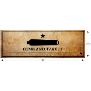 Come and Take It - Framed 2” Black Double Matted, Print Size 11¾" x 36"