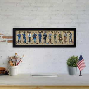 History of the American Civil War - Framed 1", printed with a matte finish, 6" x 24"