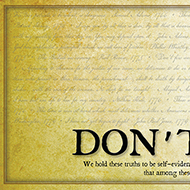 Don't Tread on Me - Framed 2” Black Double Matted, Print Size 11 ¾" x 36"