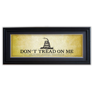Don't Tread on Me - Framed 2” Black Double Matted, Grooved Molding 11 ¾" x 36"