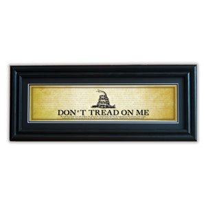 Don't Tread on Me - Framed 2" Black Double Matted, Grooved Molding 6" x 24"